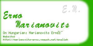 erno marianovits business card